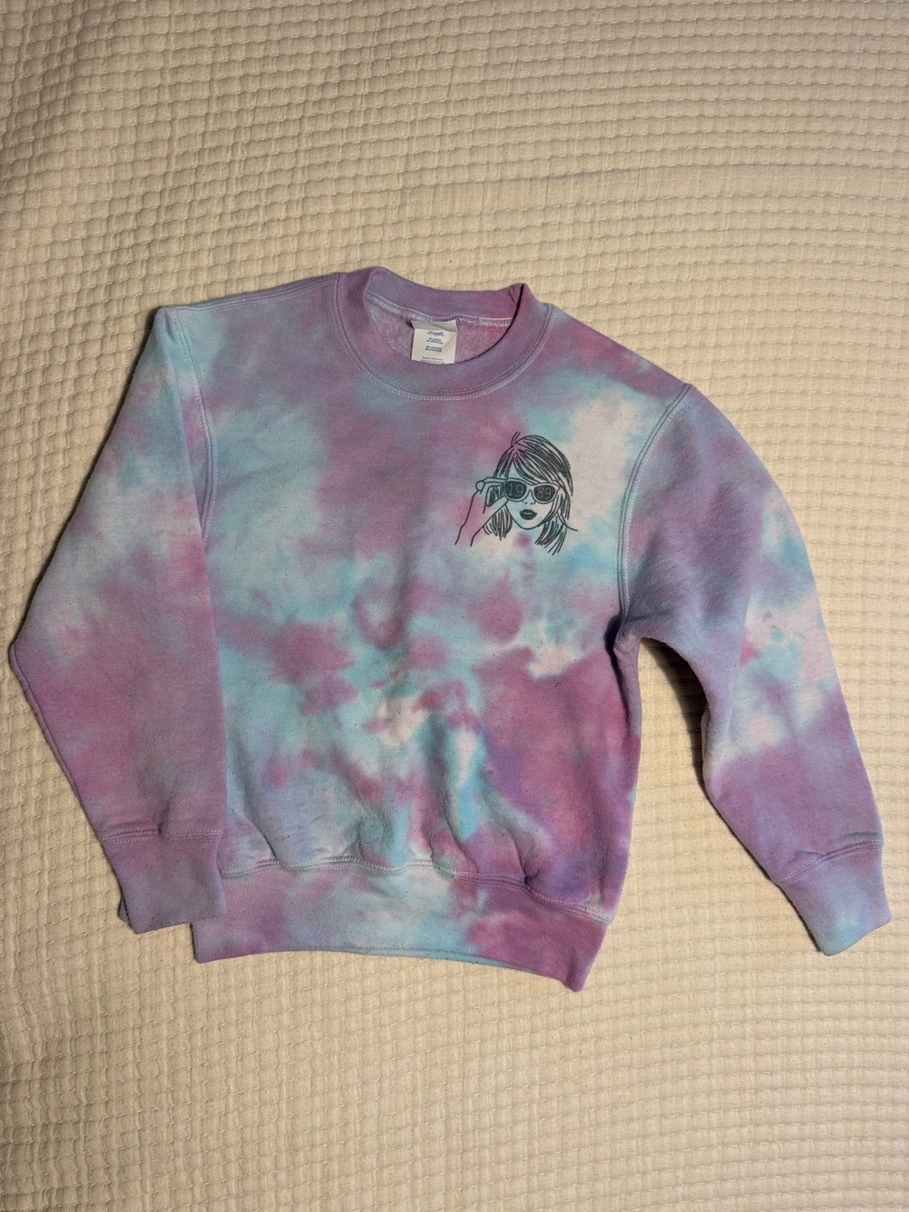 Kids Tie-Dye Taylor Swift Crewneck Sweatshirt